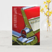 KLASSISCHE FIFTIES CAR VATER'S DAY CARD KARTE (Gelbe Blume)