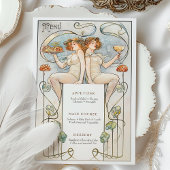 Klassische Figurative Art Nouveau Wedding Menu Car Einladung