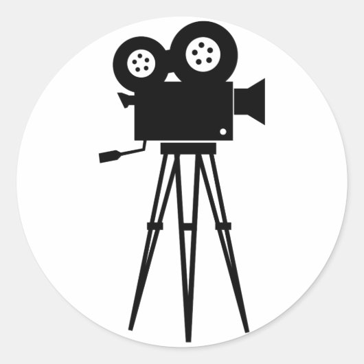 Klassische Filmkamera Runder Aufkleber (Vorderseite)