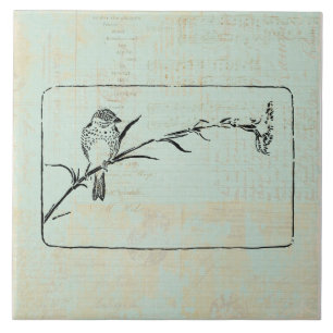 Klassische Finken-Vogel-Vintage-Kunst Fliese