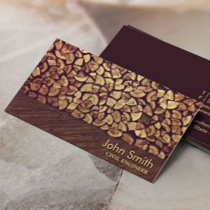 Klassische Firewood Zivil Engineer Business Card Visitenkarte