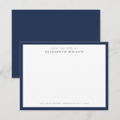 Klassische Firmengrenzenadresse Navy Blue Mitteilungskarte (Vorne/Hinten)