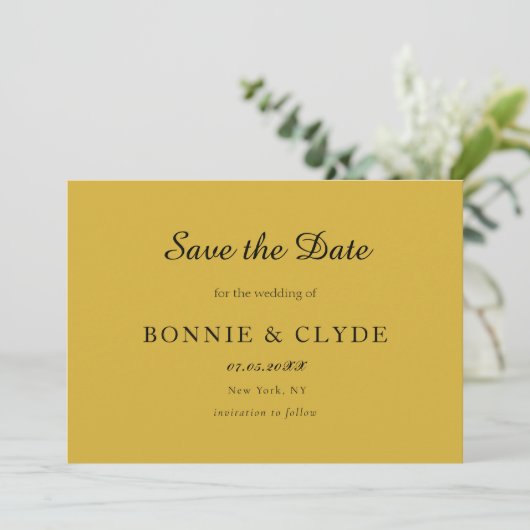 Klassische flache Hochzeit Sichern Sie das Datum m Save The Date (Stehend Vorderseite)
