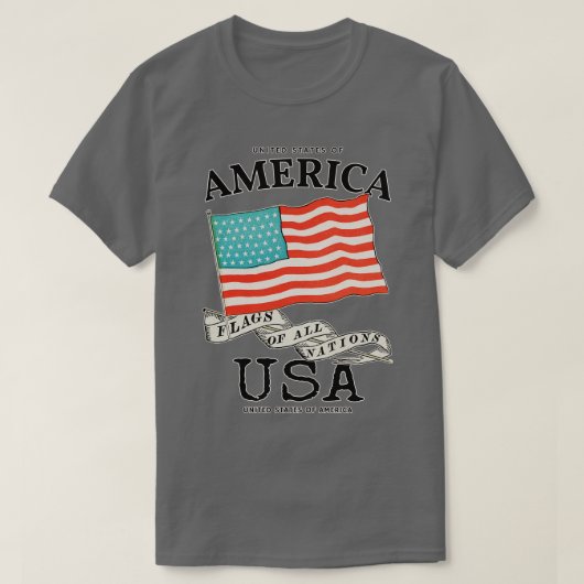 Klassische Flagge Amerikas T-Shirt (Design vorne)