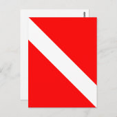 Klassische Flagge für Taucher Postkarte (Vorne/Hinten)