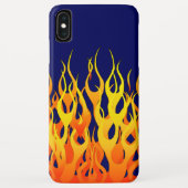 Klassische Flammenfeuer auf blauem Navy Case-Mate iPhone Hülle (Rückseite)