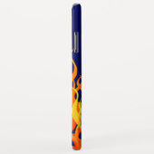 Klassische Flammenfeuer auf blauem Navy Case-Mate iPhone Hülle (Hinten/Rechts)