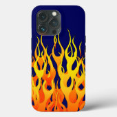 Klassische Flammenfeuer auf blauem Navy Case-Mate iPhone Hülle (Rückseite)