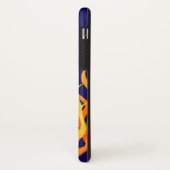 Klassische Flammenfeuer auf blauem Navy Case-Mate iPhone Hülle (Hinten/Links)