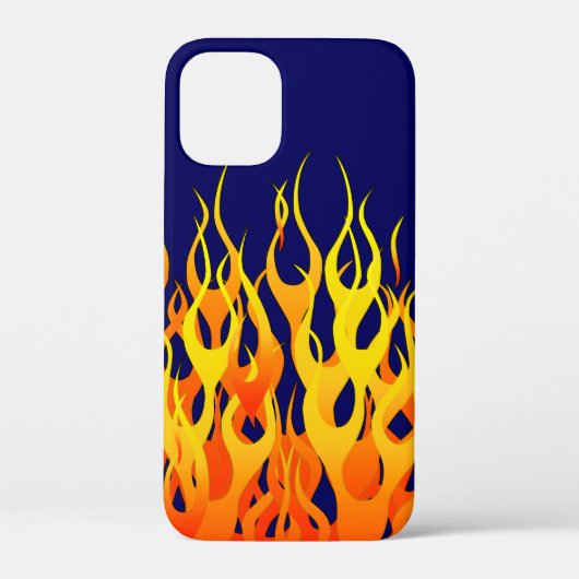 Klassische Flammenfeuer auf blauem Navy Case-Mate iPhone Hülle (Rückseite)