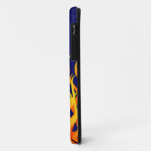 Klassische Flammenfeuer auf blauem Navy Case-Mate iPhone Hülle (Hinten/Links)
