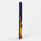 Klassische Flammenfeuer auf blauem Navy Case-Mate iPhone Hülle (Hinten/Rechts)