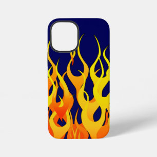 Klassische Flammenfeuer auf blauem Navy iPhone 12 Mini Hülle