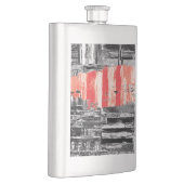 Klassische Flasche – Abstraktes Design roter Puls Flachmann (Rechts)