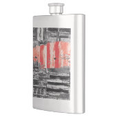 Klassische Flasche – Abstraktes Design roter Puls Flachmann (Links)