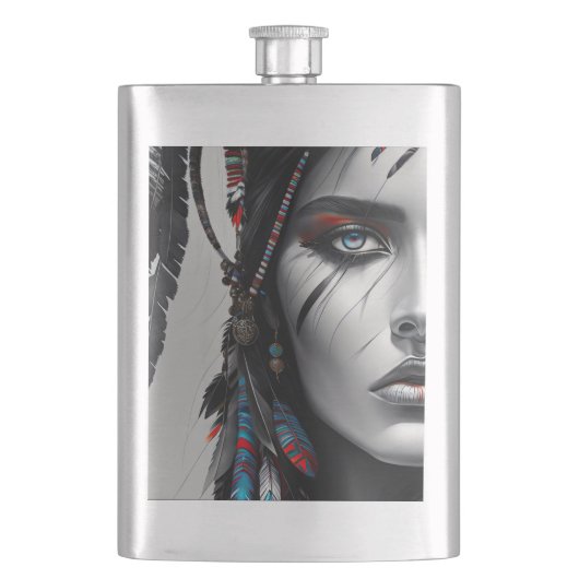 Klassische Flasche für den Stammeskrieger Flachmann (Vorderseite)