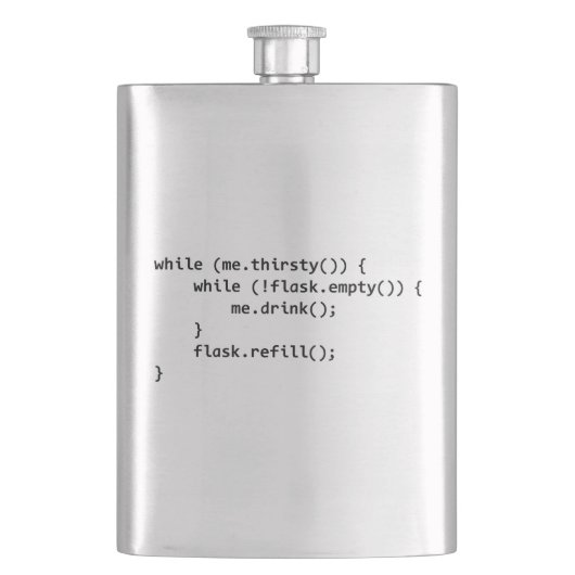Klassische Flasche für Javascript-Programmierer Flachmann (Vorderseite)
