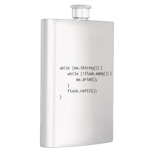 Klassische Flasche für Javascript-Programmierer Flachmann (Rechts)