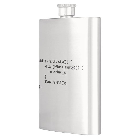 Klassische Flasche für Javascript-Programmierer Flachmann (Links)