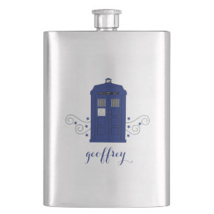 Klassische Flasche Police Box Swirls Flachmann