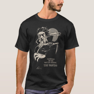 Klassische Fledermaus im Flug bei Vollmond, Vintag T-Shirt