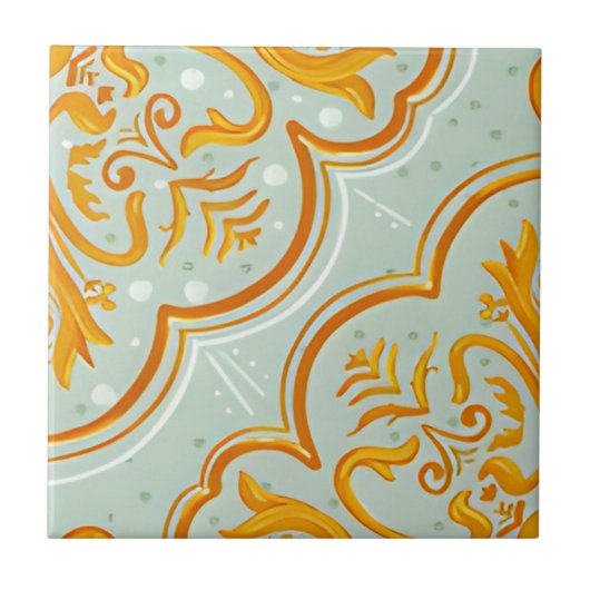 klassische Fliesen aus weiß und gold (Vorderseite)