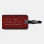 Klassische florale Mit Monogramm Buchstaben dunkel Gepäckanhänger (Rückseite horizontal)