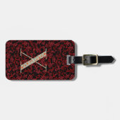 Klassische florale Mit Monogramm Buchstaben X dunk Gepäckanhänger (Vorderseite horizontal)