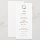 Klassische Florale Monogramm-Wappen-Hochzeits-Menü Save The Date (Vorne/Hinten)