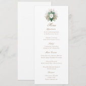 Klassische Florale Monogramm-Wappen-Hochzeits-Menü Save The Date (Vorne/Hinten)