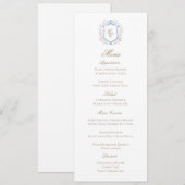 Klassische Florale Monogramm-Wappen-Hochzeits-Menü Save The Date (Vorne/Hinten)
