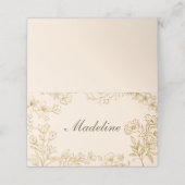 Klassische florale Platzkarte (Außenseite Aufgefaltet)