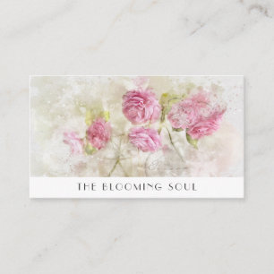 *~* Klassische florale Rosen LOGO QR AR26 Vintage Visitenkarte