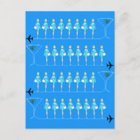 Klassische Flugbegleiter Postkarte
