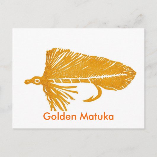 Klassische Forelle Fly Postcard "Golf Matuka" Postkarte (Vorderseite)
