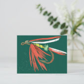 Klassische Forelle Fly Postcard Postkarte (Stehend Vorderseite)
