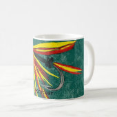 Klassische Forellenfliege "Firecracker" Kaffeetasse (VorderseiteRechts)