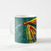 Klassische Forellenfliege "Firecracker" Kaffeetasse (Vorderseite Links)