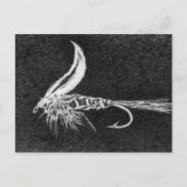 Klassische Forellenfliege Postcard Gold Ribbed Har Postkarte (Vorderseite)