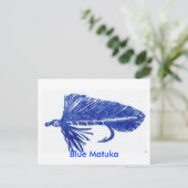 Klassische Forellenfliege Postkarte "Blue Matuka" (Stehend Vorderseite)