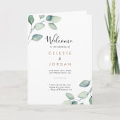 Klassische formale grüne Blätter geflochtene Hochz Programm (Vorderseite)