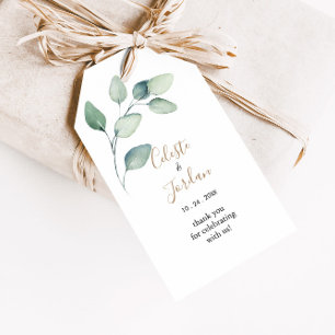 Klassische formale grüne Blätter Hochzeit Geschenkanhänger