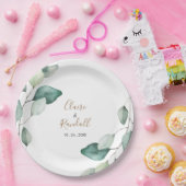 Klassische formale grüne Blätter Hochzeit Pappteller (Party)