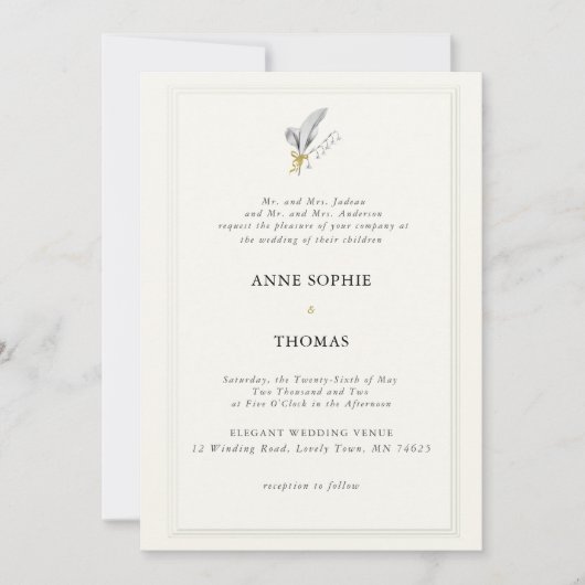 Klassische formale Rahmen Frühlingslilie von Valle Einladung (Vorderseite)