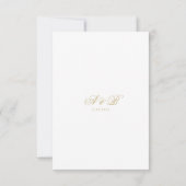 Klassische formale Schwarz-Gold-Monogramm-Hochzeit RSVP Karte (Rückseite)