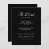 Klassische formale Schwarz-Monogramm-Hochzeitdetai Begleitkarte (Vorne/Hinten)