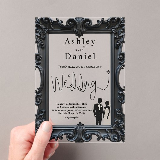 Klassische formale Schwarz-Weiß-Delikatehe Acryleinladungen (Insitu (Handheld))