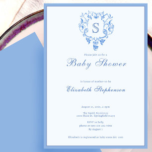 Klassische formelle erste blaue Babyparty-Einladun Einladung