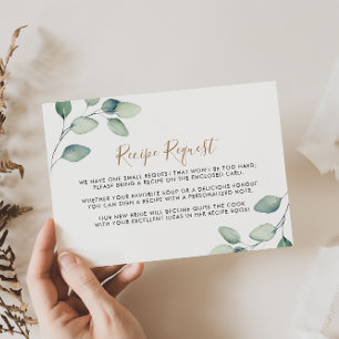 Klassische formelle grüne Hochzeitsrezept-Anfrage  Begleitkarte