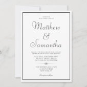 Klassische formelle Hochzeit Einladung (Vorderseite)